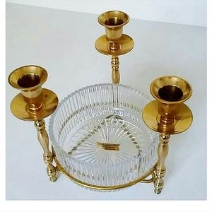 TELEFLORA Elegant Vintage 3 Brass Candle Holder